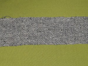 Straight piece of fabric cut on the crossgrain.