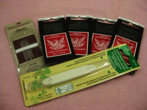 Assorted hand needles and needle threader