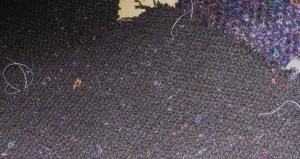 Tailor's tacks mark dots and darts.