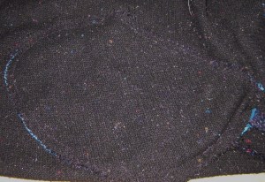 Underside of pouch pocket