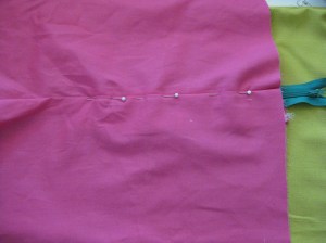 Position edge of fly with CF together over underlap.