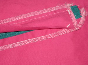 Underside showing secured fly facing.