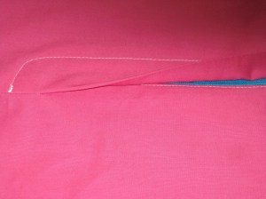 Finished zipper installation with zipper hidden.