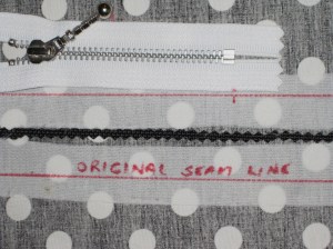 Mark seam line and position of stopper on interfaced seam.