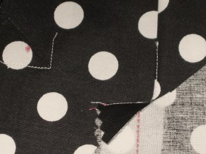 Top left - stay stitched corner Bottom right - clipped and turned seam allowance