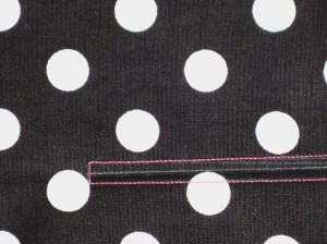 Finished zipper with just the fine teeth showing.