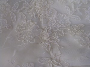 All seams and darts eliminated from the lace.