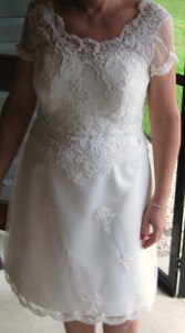 Beautiful cream corded lace on tulle over Duchesse satin underskirt