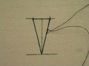 Overlap the stitching to finish.