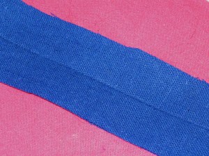 Fold fabric with right sides out and press.