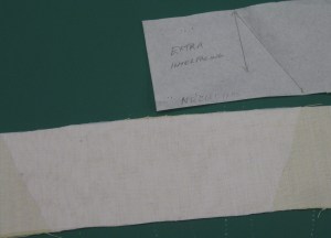Additional interfacing to support collar if it is to be worn up. Draw position marks on pattern. Cut interfacing and fuse to under collar on top of original interfacing.