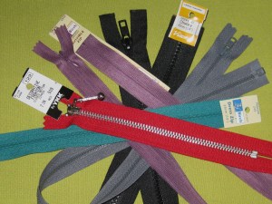 Assorted zippers