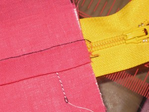 Avoid difficulty sewing around zipper pull if attaching a separate waistband