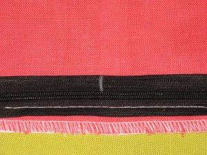 Mark unsewn zipper tape where the seam line sits.