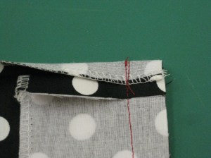 Stitch seam through all layers