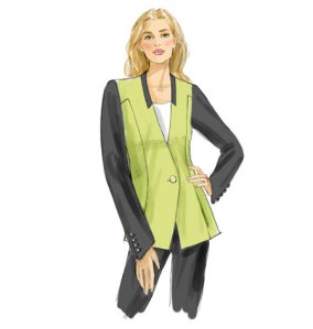 Vogue 9039 Jacket with lots of inset panels and inset collar.